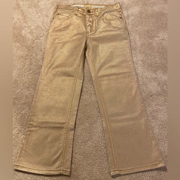 Pilcro and the Letterpress Denim - Pilcro and the Letterpress Gold Flare Wide Leg Jeans